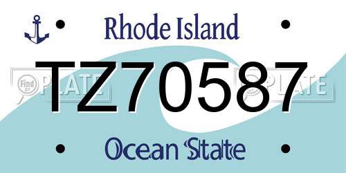 TZ70587 Rhode Island License Plate