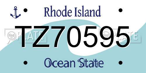 TZ70595 Rhode Island License Plate
