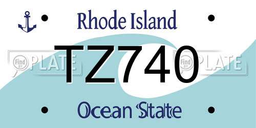 TZ740 Rhode Island License Plate