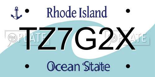 TZ7G2X Rhode Island License Plate