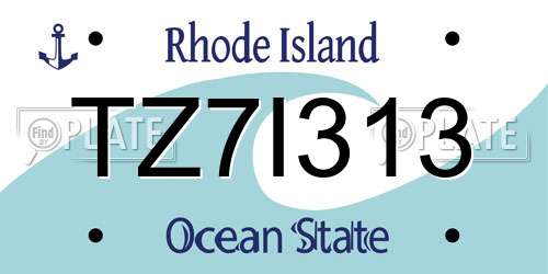 TZ7I313 Rhode Island License Plate