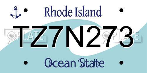 TZ7N273 Rhode Island License Plate