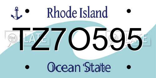 TZ7O595 Rhode Island License Plate