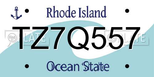 TZ7Q557 Rhode Island License Plate