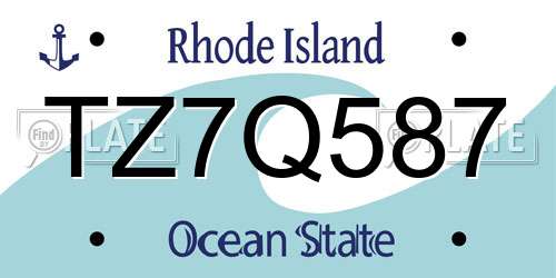 TZ7Q587 Rhode Island License Plate