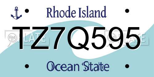 TZ7Q595 Rhode Island License Plate