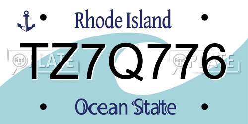TZ7Q776 Rhode Island License Plate