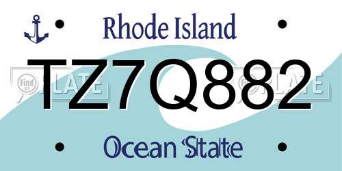 TZ7Q882 Rhode Island License Plate