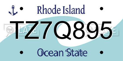 TZ7Q895 Rhode Island License Plate