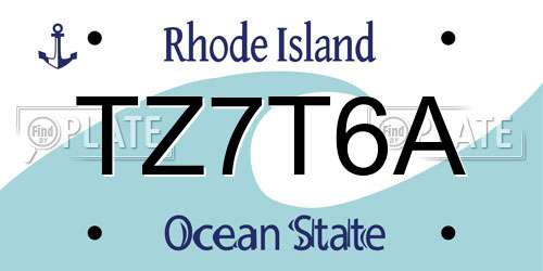 TZ7T6A Rhode Island License Plate