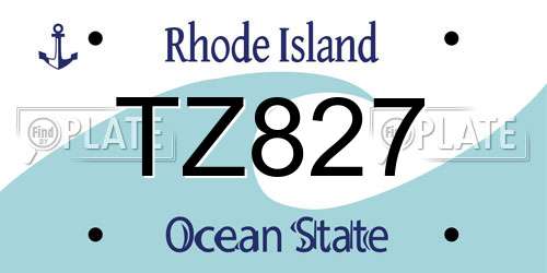 TZ827 Rhode Island License Plate