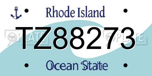 TZ88273 Rhode Island License Plate