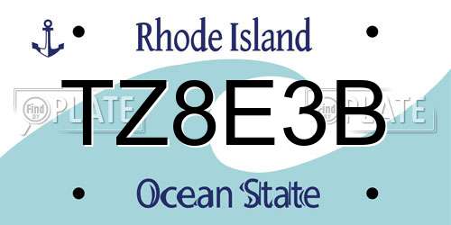 TZ8E3B Rhode Island License Plate
