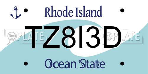 TZ8I3D Rhode Island License Plate
