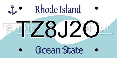 TZ8J2O Rhode Island License Plate
