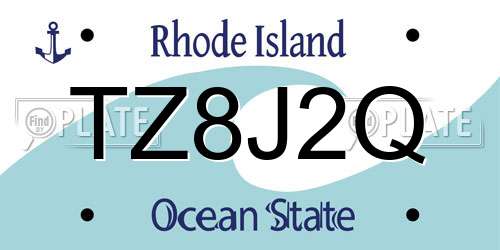 TZ8J2Q Rhode Island License Plate