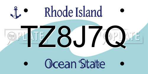 TZ8J7Q Rhode Island License Plate
