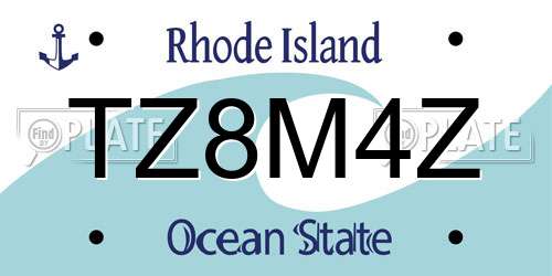 TZ8M4Z Rhode Island License Plate