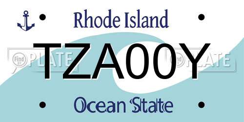 TZA00Y Rhode Island License Plate