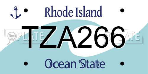 TZA266 Rhode Island License Plate