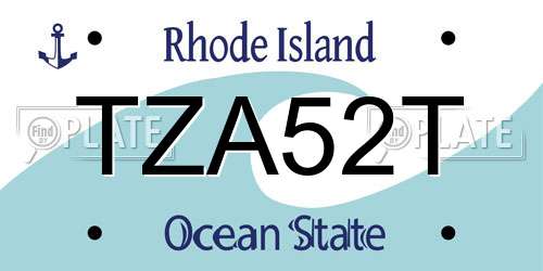TZA52T Rhode Island License Plate