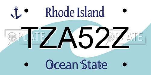TZA52Z Rhode Island License Plate