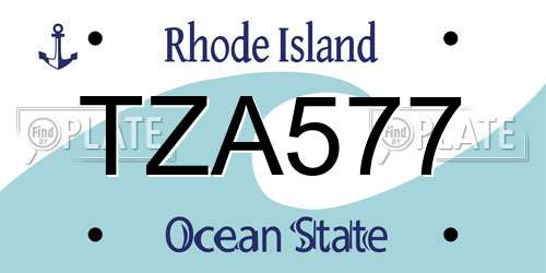 TZA577 Rhode Island License Plate