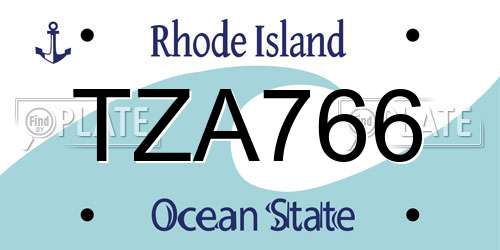 TZA766 Rhode Island License Plate