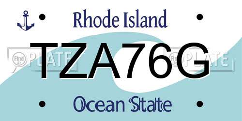 TZA76G Rhode Island License Plate