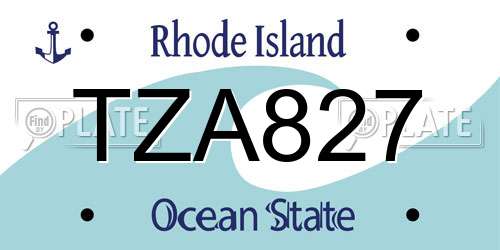 TZA827 Rhode Island License Plate