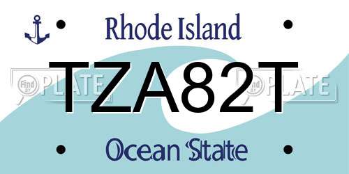 TZA82T Rhode Island License Plate