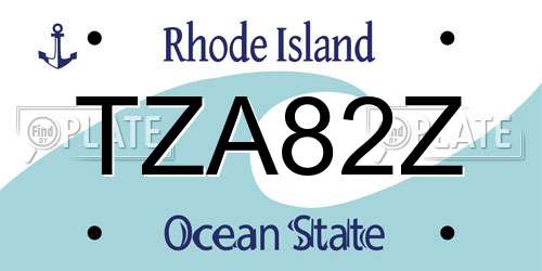 TZA82Z Rhode Island License Plate