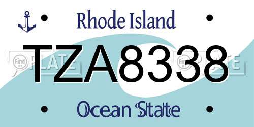 TZA8338 Rhode Island License Plate
