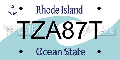 TZA87T Rhode Island License Plate