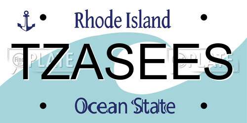 TZASEES Rhode Island License Plate