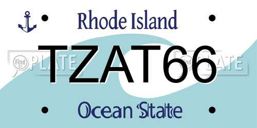 TZAT66 Rhode Island License Plate