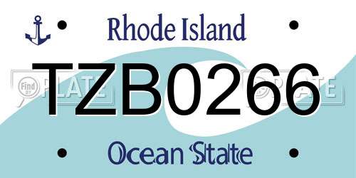 TZB0266 Rhode Island License Plate