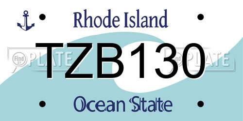 TZB130 Rhode Island License Plate