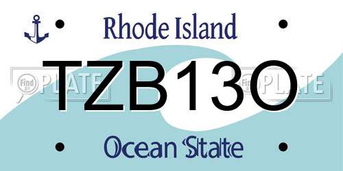 TZB13O Rhode Island License Plate