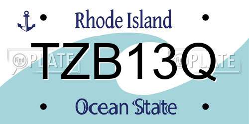 TZB13Q Rhode Island License Plate