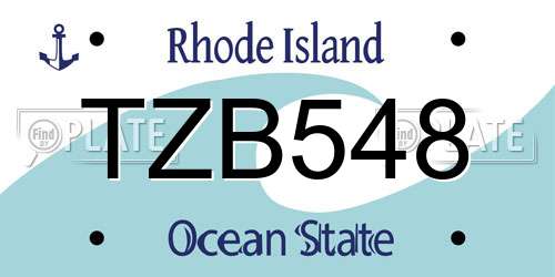 TZB548 Rhode Island License Plate