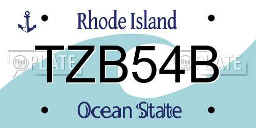 TZB54B Rhode Island License Plate