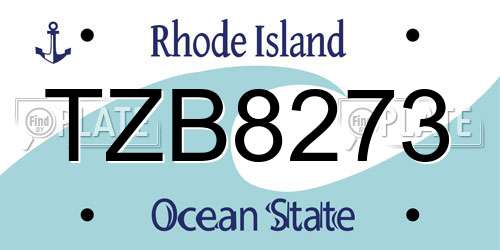 TZB8273 Rhode Island License Plate