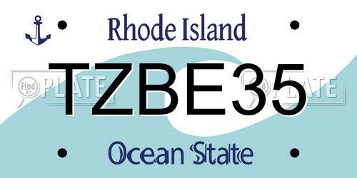 TZBE35 Rhode Island License Plate