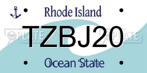 TZBJ20 Rhode Island License Plate