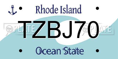 TZBJ70 Rhode Island License Plate