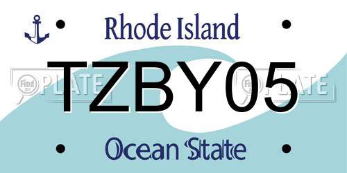 TZBY05 Rhode Island License Plate