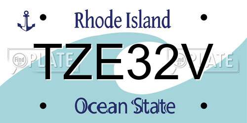 TZE32V Rhode Island License Plate
