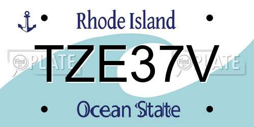 TZE37V Rhode Island License Plate
