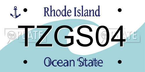 TZGS04 Rhode Island License Plate